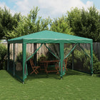 Party tent with 8 mesh sidewalls 4x4 m HDPE green