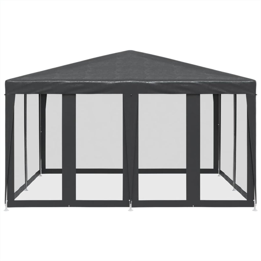 Partytent met 8 mesh zijwanden 4x4 m HDPE antracietkleurig
