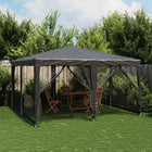Partytent 4x4 m HDPE antraciet met mesh zijwanden