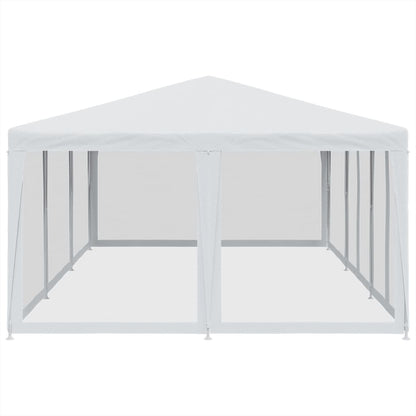 Partytent met 10 mesh zijwanden 6x4 m HDPE wit