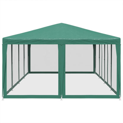 Partytent met 12 mesh zijwanden 8x4 m HDPE groen