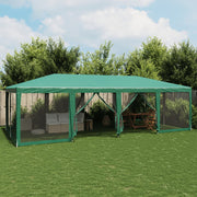 Partytent 8x4 m HDPE groen met 12 mesh zijwanden