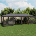 Partytent 8x4 m HDPE antraciet met mesh zijwanden