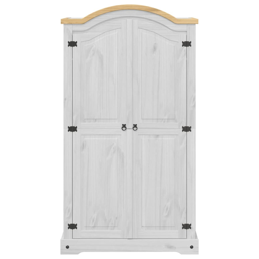 Kledingkast Corona wit 102x52x186 cm massief grenenhout