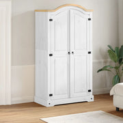 Kledingkast massief grenenhout 102x52x186 cm wit