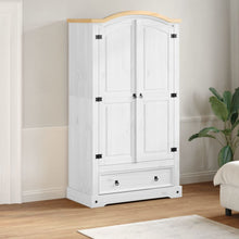 Kledingkast Corona wit 102x52x186 cm massief grenenhout