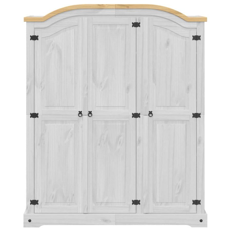 Kledingkast Corona wit 151,5x52x186 cm massief grenenhout
