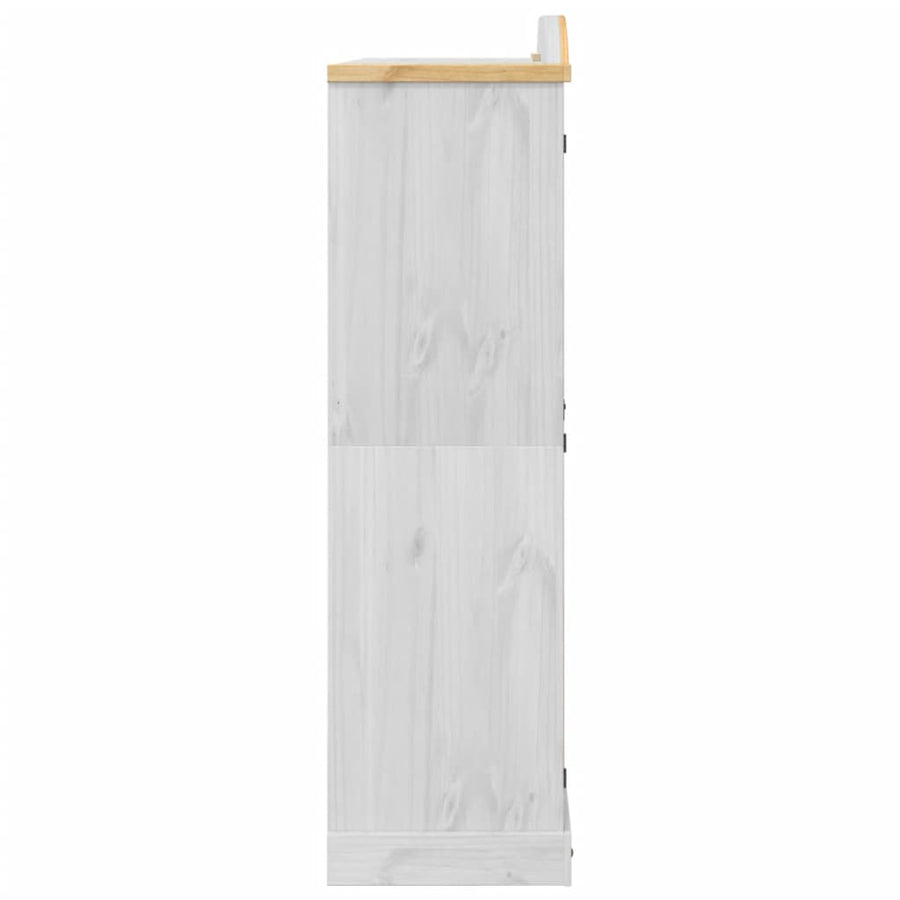 Kledingkast Corona wit 151,5x52x186 cm massief grenenhout