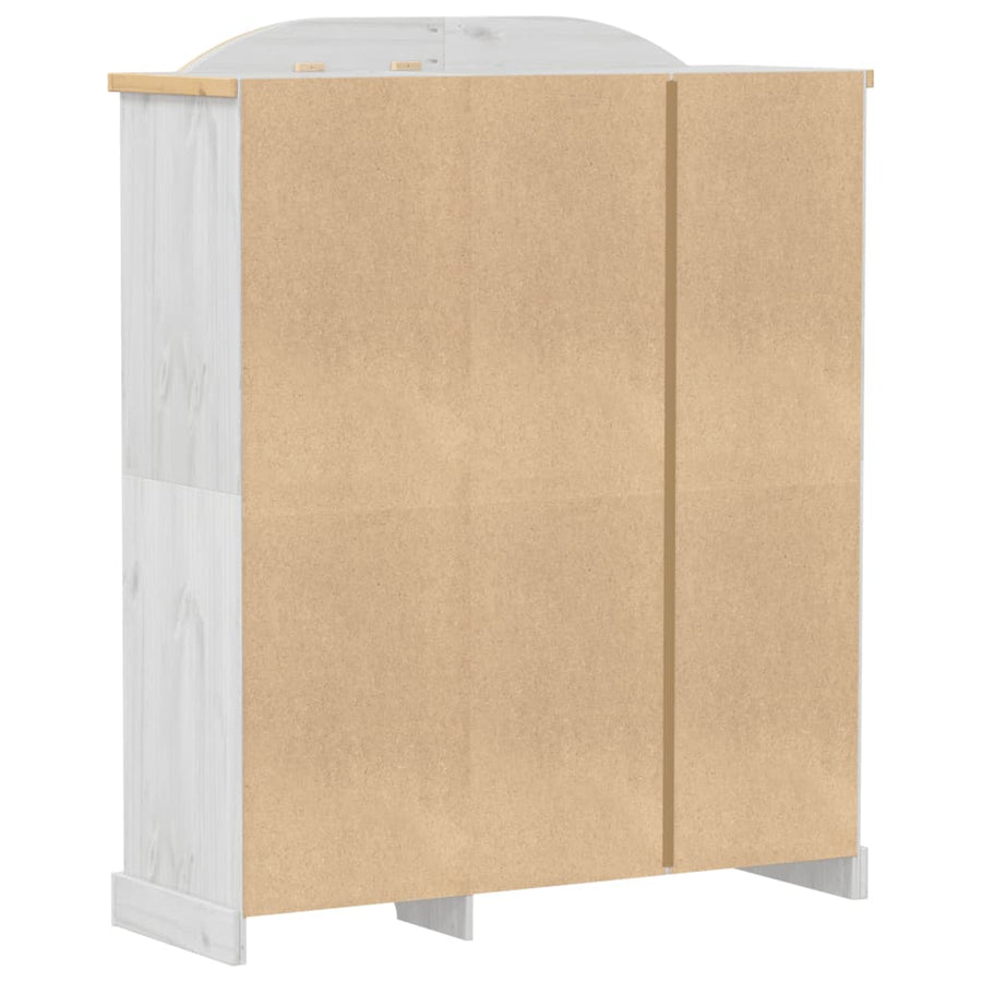 Kledingkast Corona wit 151,5x52x186 cm massief grenenhout