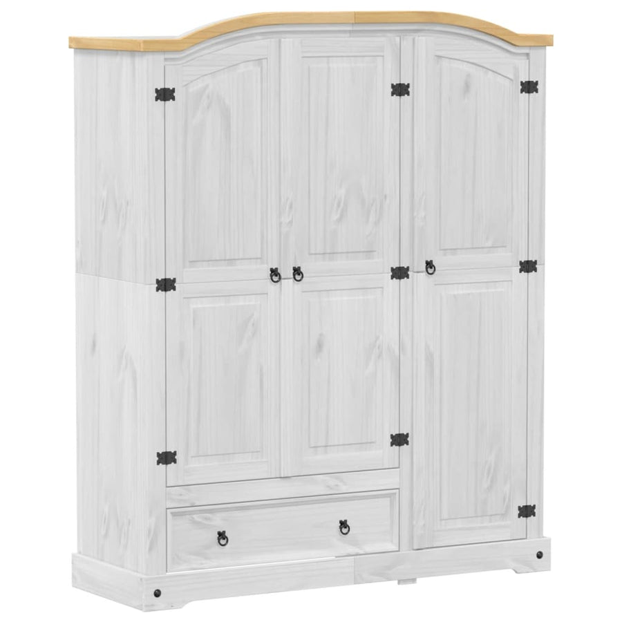 Kledingkast Corona 151,5X52X186 Cm Massief Grenenhout Wit