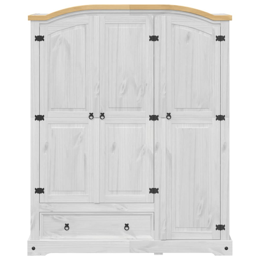 Kledingkast Corona 151,5X52X186 Cm Massief Grenenhout Wit