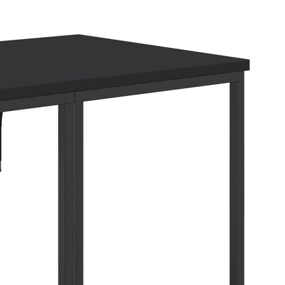 Kledingrek met schappen bewerkt hout zwart