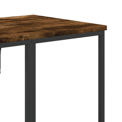 Kledingrek met schappen bewerkt hout gerookt eikenkleurig