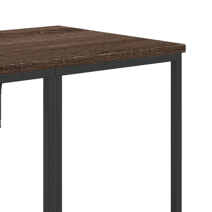 Kledingrek met schappen bewerkt hout bruin eikenkleur