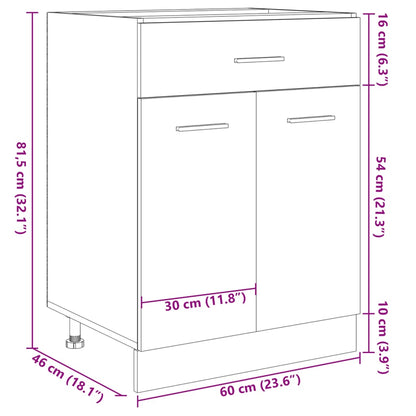 Onderkast met lade 60x46x81,5 cm spaanplaat sonoma eikenkleurig