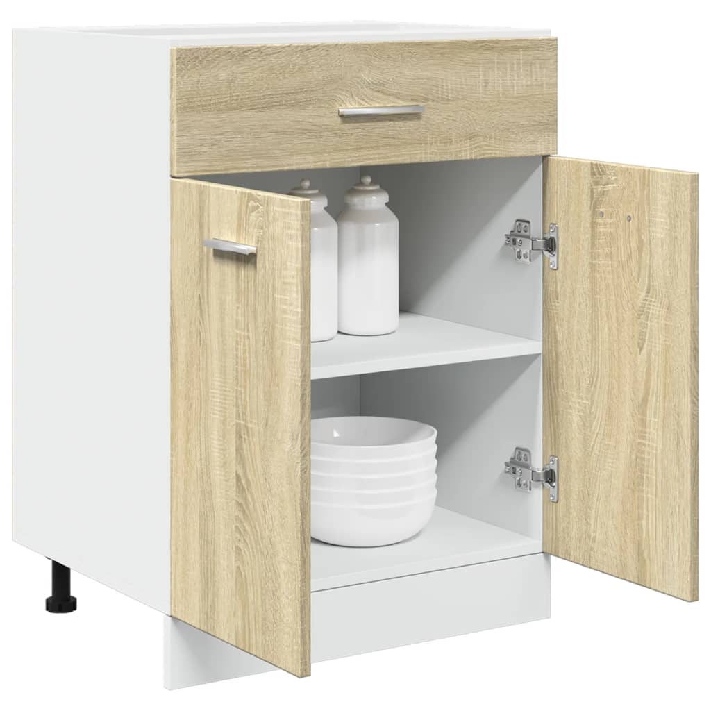 Onderkast met lade 60x46x81,5 cm spaanplaat sonoma eikenkleurig