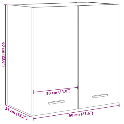 Hangkast 60x31x60 cm bewerkt hout sonoma eikenkleurig