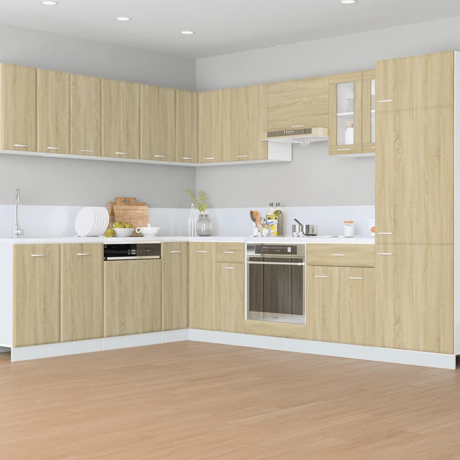 Ombouwkast voor koelkast Lyon 60x57x207 cm bewerkt hout sonoma eikenkleurig