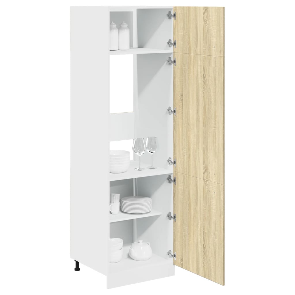 Ombouwkast voor koelkast Lyon 60x57x207 cm bewerkt hout sonoma eikenkleurig