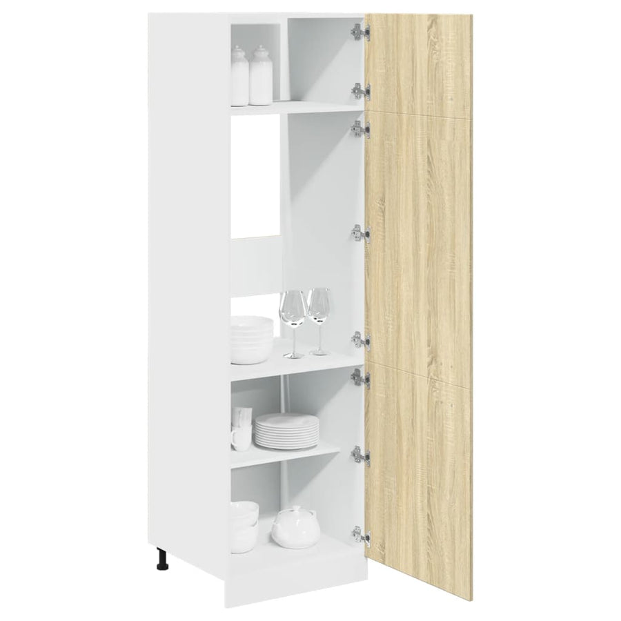 Ombouwkast voor koelkast Lyon 60x57x207 cm bewerkt hout sonoma eikenkleurig
