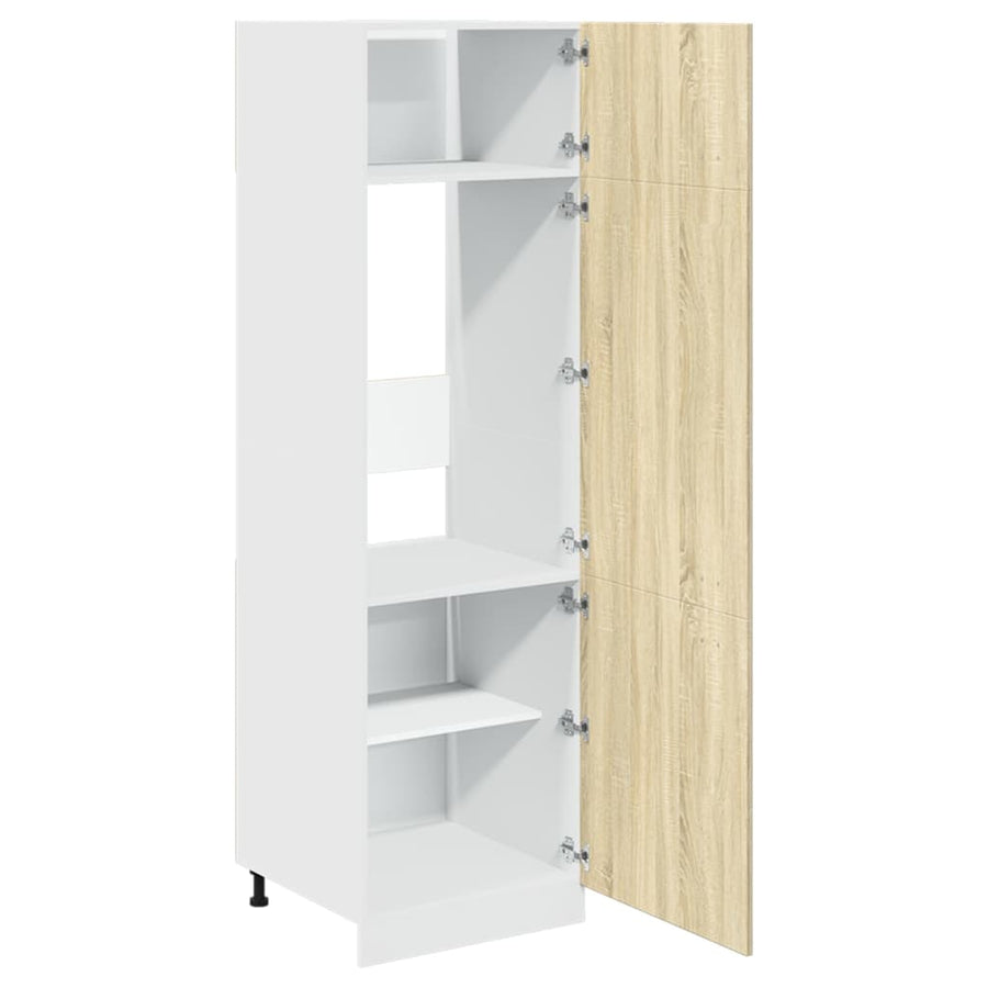 Ombouwkast voor koelkast Lyon 60x57x207 cm bewerkt hout sonoma eikenkleurig