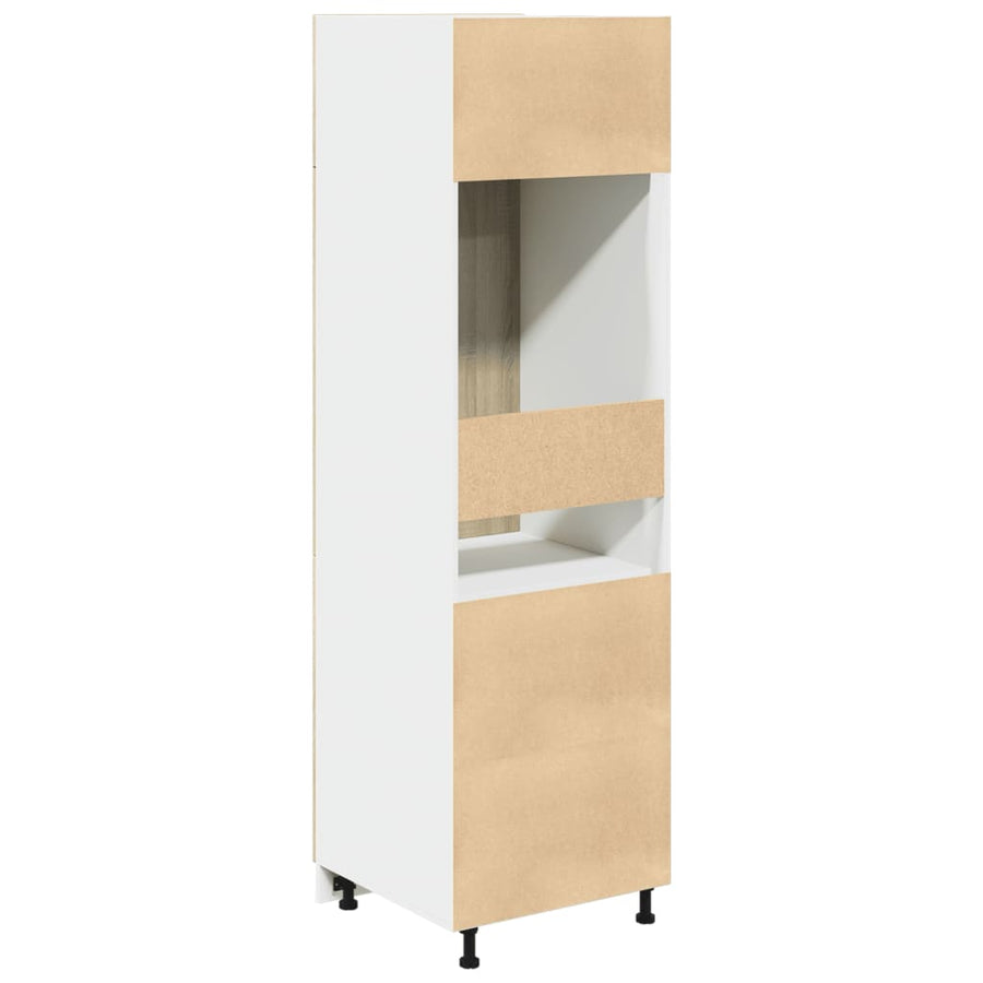Ombouwkast voor koelkast Lyon 60x57x207 cm bewerkt hout sonoma eikenkleurig