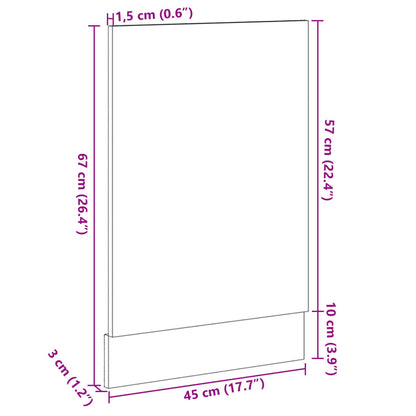 Frontpaneel vaatwasser Lyon 45x3x67 cm bewerkt hout sonoma eiken
