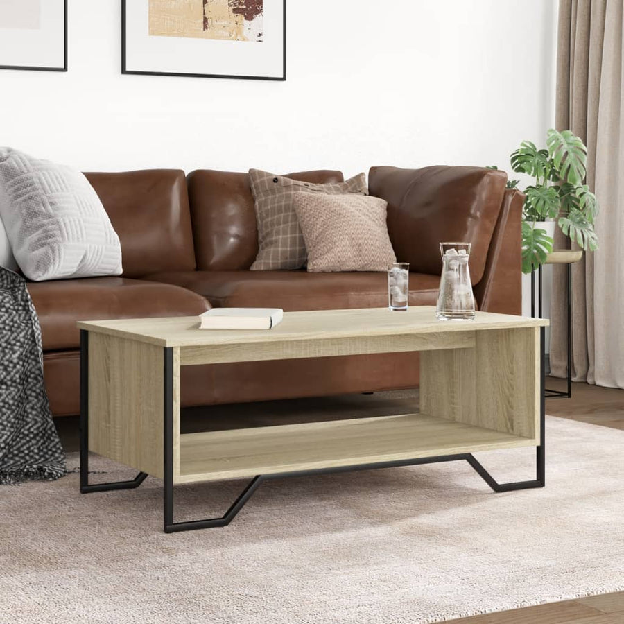 Salontafel 100x51x40 cm bewerkt hout sonoma eikenkleurig
