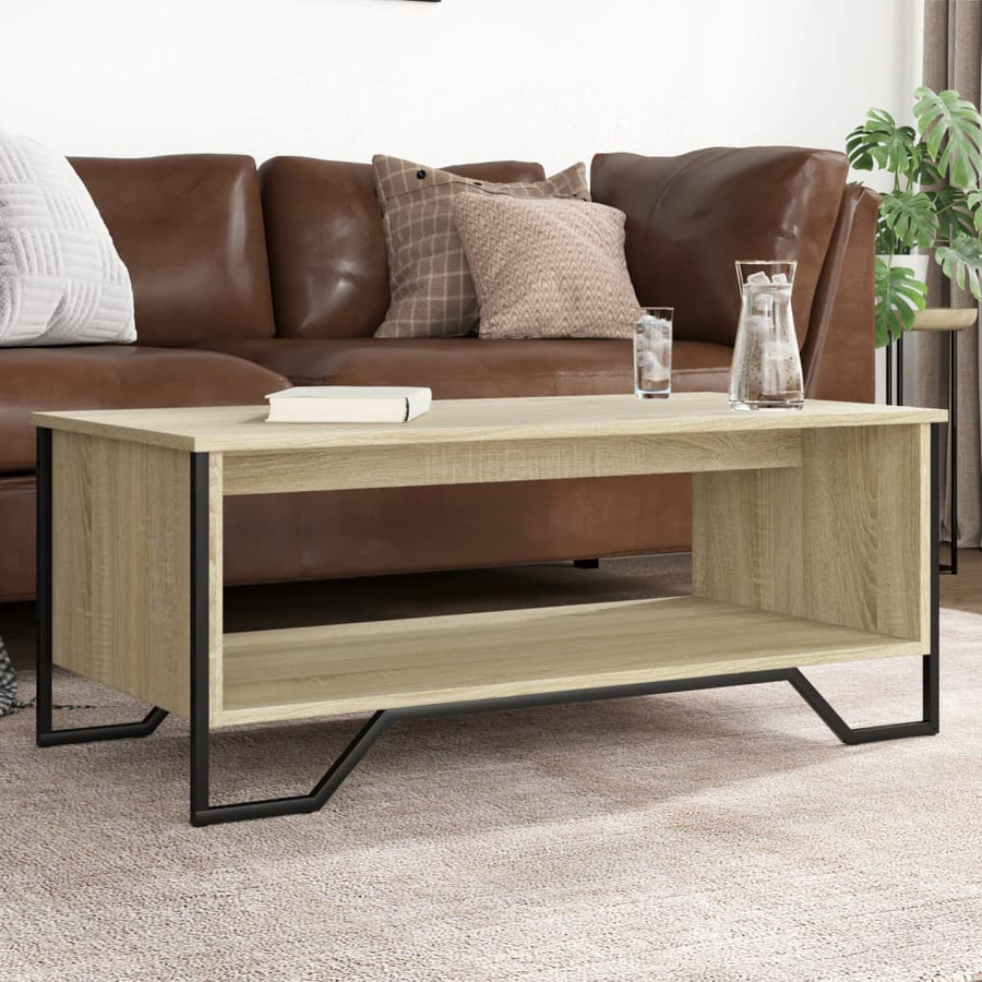 Salontafel 100x51x40 cm bewerkt hout sonoma eikenkleurig