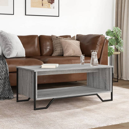 Salontafel 100x51x40 cm bewerkt hout grijs sonoma