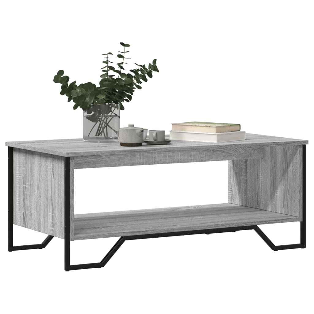 Salontafel 100x51x40 cm bewerkt hout grijs sonoma