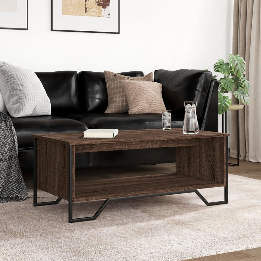 Salontafel 100x51x40 cm bewerkt hout bruin eikenkleur
