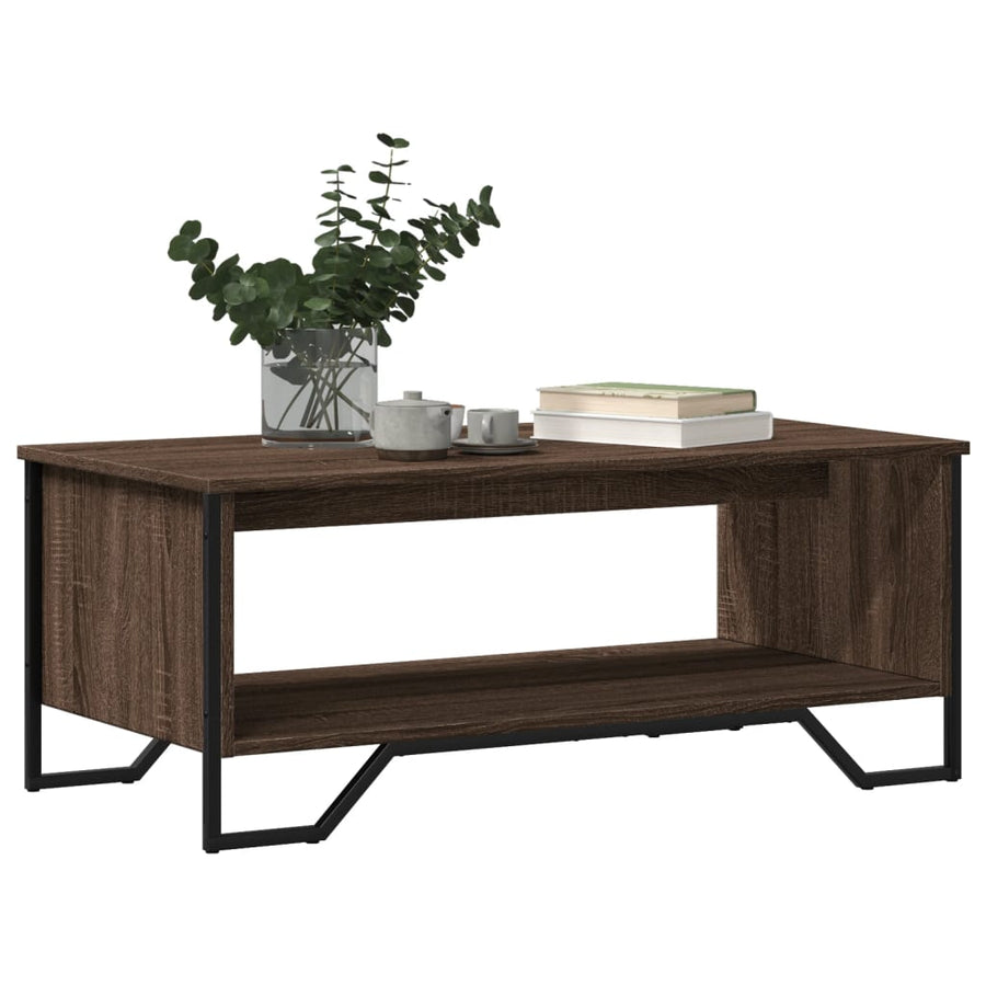 Salontafel 100x51x40 cm bewerkt hout bruin eikenkleur