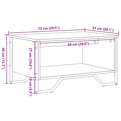 Salontafel 75x51x40 cm bewerkt hout zwart