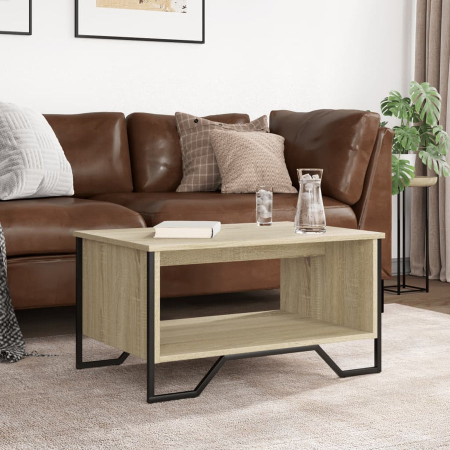 Salontafel 75x51x40 cm bewerkt hout sonoma eikenkleurig