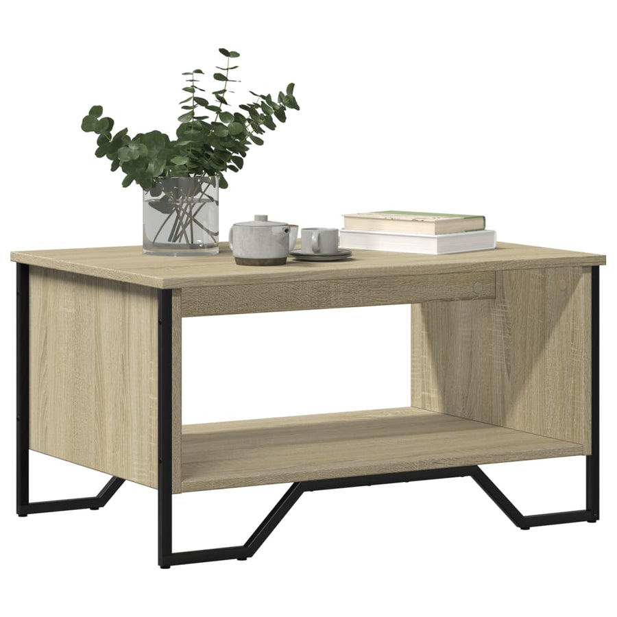 Salontafel 75x51x40 cm bewerkt hout sonoma eikenkleurig