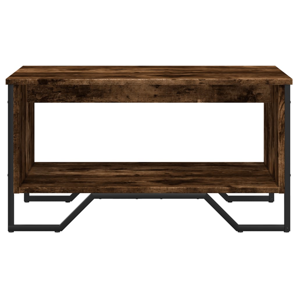 Salontafel 75x51x40 cm bewerkt hout gerookt eikenkleurig