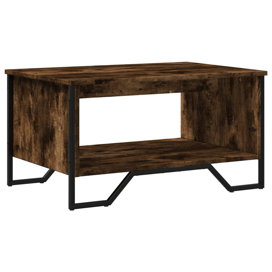 Salontafel 75x51x40 cm bewerkt hout gerookt eikenkleurig