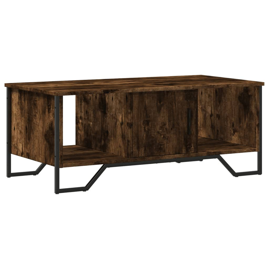 Salontafel 100x51x40 cm bewerkt hout gerookt eikenkleurig