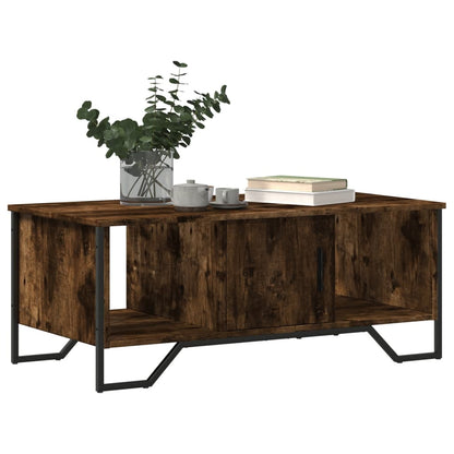 Salontafel 100x51x40 cm bewerkt hout gerookt eikenkleurig