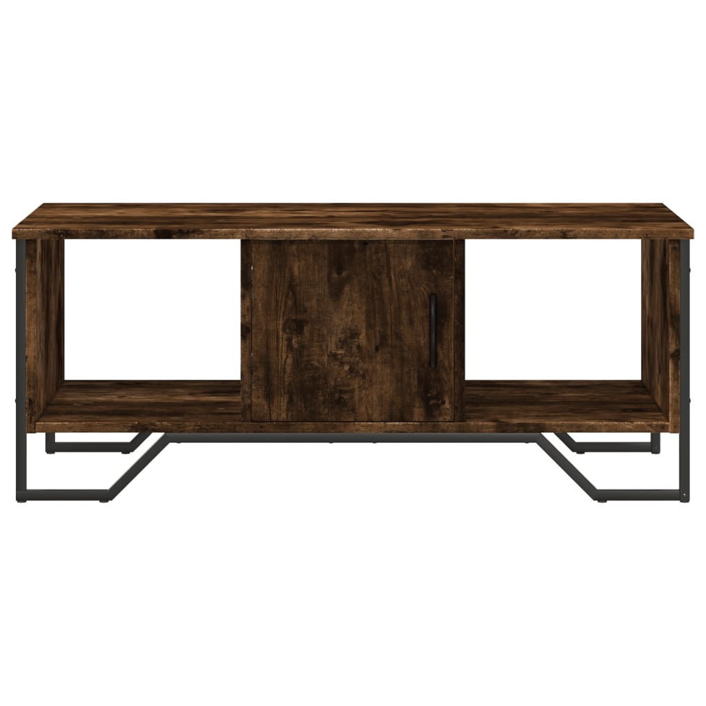 Salontafel 100x51x40 cm bewerkt hout gerookt eikenkleurig