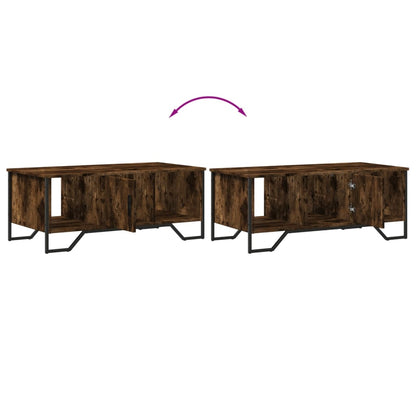 Salontafel 100x51x40 cm bewerkt hout gerookt eikenkleurig