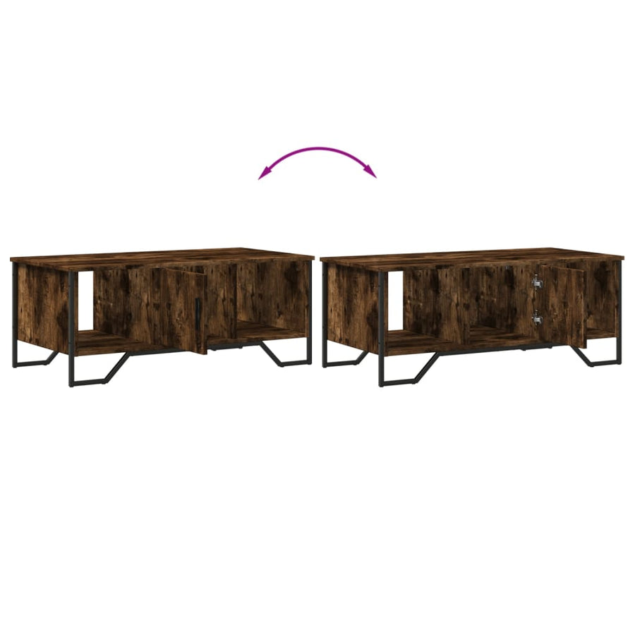 Salontafel 100x51x40 cm bewerkt hout gerookt eikenkleurig