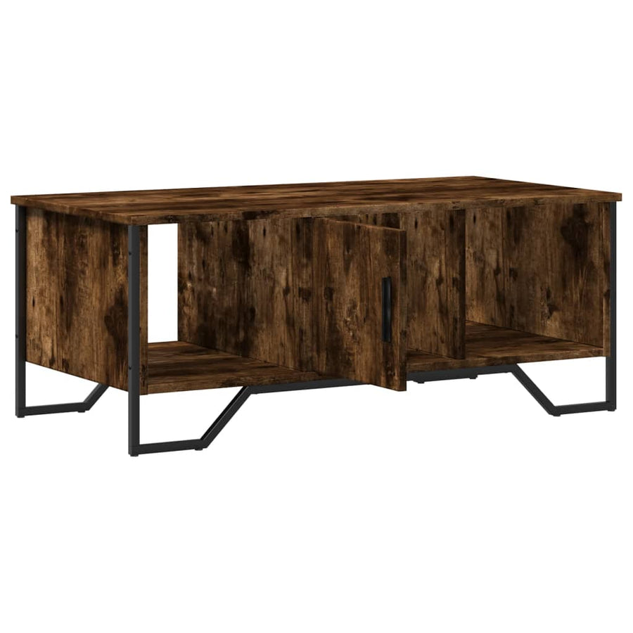 Salontafel 100x51x40 cm bewerkt hout gerookt eikenkleurig