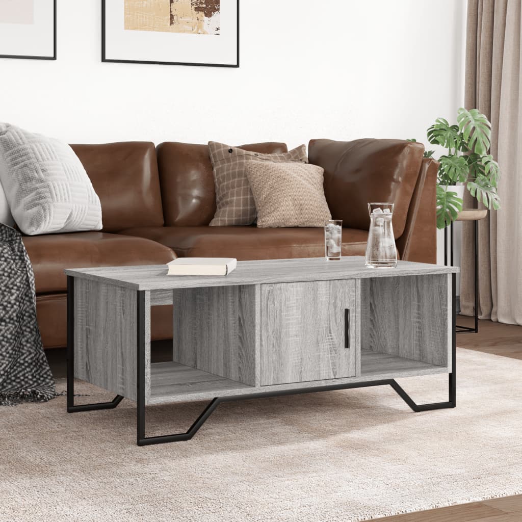 Salontafel 100x51x40 cm bewerkt hout grijs sonoma