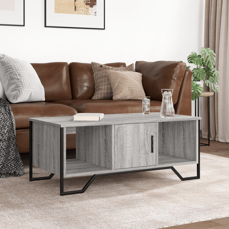 Salontafel 100x51x40 cm bewerkt hout grijs sonoma