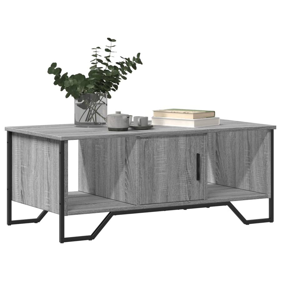 Salontafel 100x51x40 cm bewerkt hout grijs sonoma