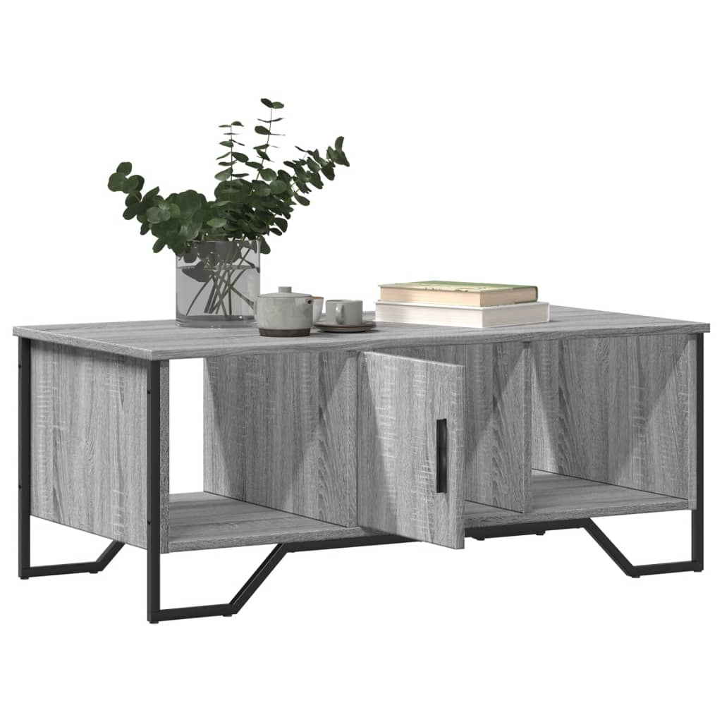Salontafel 100x51x40 cm bewerkt hout grijs sonoma