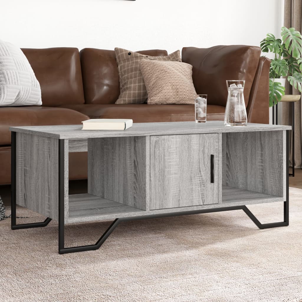 Salontafel 100x51x40 cm bewerkt hout grijs sonoma
