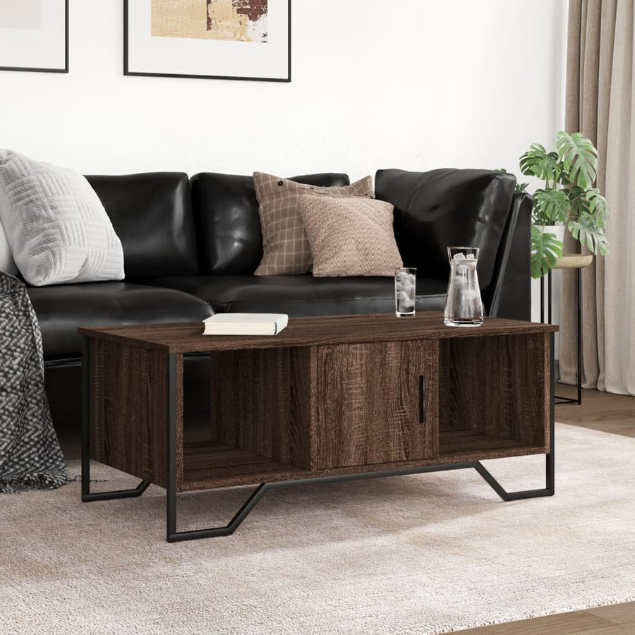 Salontafel 100x51x40 cm bewerkt hout bruin eikenkleur